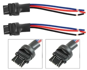 Pigtail Wire Male Socket 3157 T25 Two Harness Cable Brake Stop Tail Lamp Socket - Picture 1 of 6