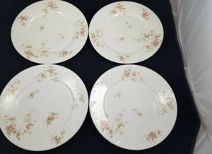 SET 4 THEODORE HAVILAND LIMOGES DINNER PLATES 9 3/4" SCHLEIGER 150 PINK ROSES - Picture 1 of 9