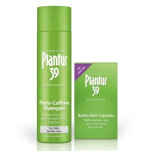 Plantur 39 Green Shampoo and Active Hair Capsules Set for Fine Brittle Hair 250m