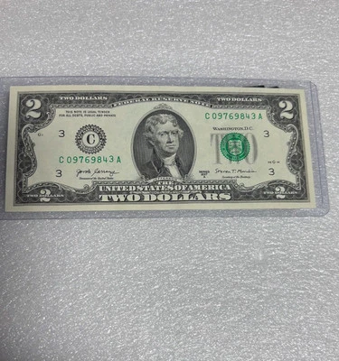 Rare ! Uncirculated 2017A $2 Error Low #’d Note W/stuck Digit Perfect Condition - Image 1 of 4