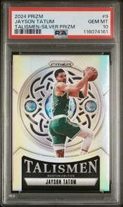 PSA 10 2024 Panini Prizm JAYSON TATUM Talismen Silver #9 SP Celtics Pop 2 - Picture 1 of 2