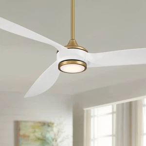 60" Casa Vieja La Jolla Surf Soft Brass LED Ceiling Fan with Remote - Picture 1 of 7