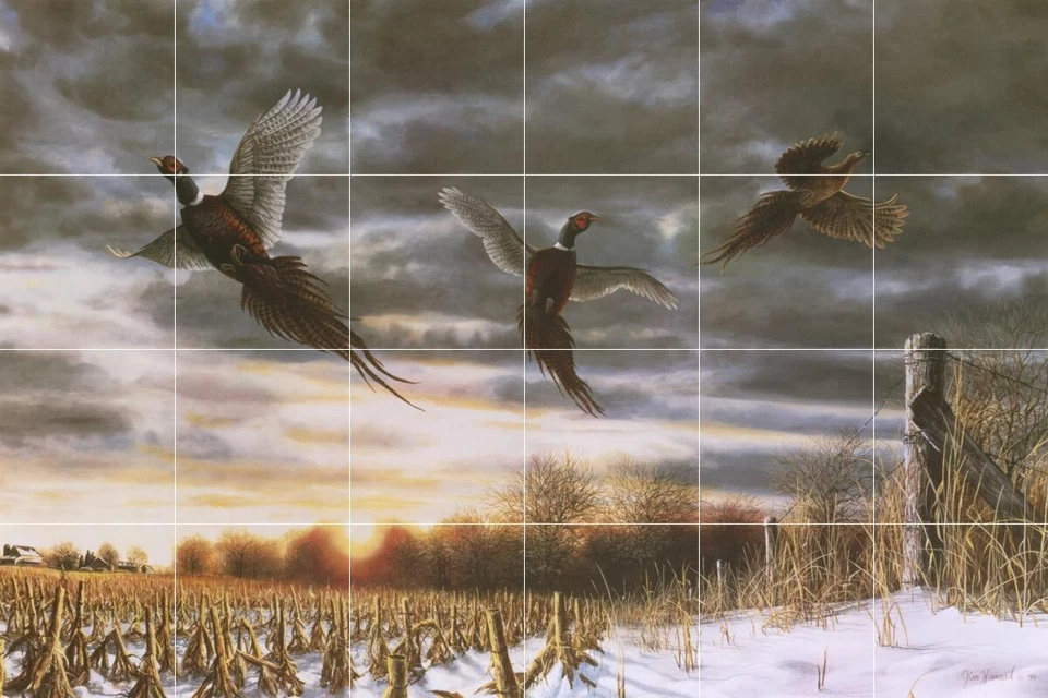 Mural de azulejos de cerámica para salpicadero cocina/baño deportivo - asustado - Jim Hansel Foto 1 de 1