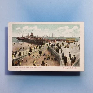New Brighton Postcard 1904 The Pier Sands & Tram Terminus Early Frith Merseyside - Picture 1 of 2