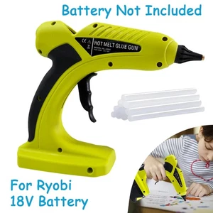 Pistola de pegamento caliente inalámbrica de 100 W con 10 piezas varillas de pegamento de 11 mm para batería Ryobi de 18 V - Imagen 1 de 11