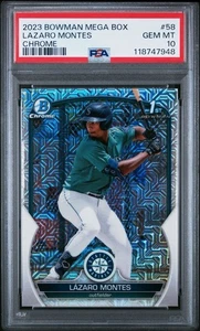 Mega caja cromada Bowman Lázaro Montes 2023 Mojo 1st Prospect #BCP-58 PSA 10 GEMA - Imagen 1 de 1