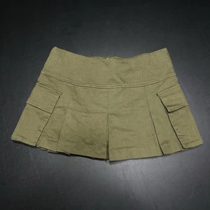 Armeegrün Cargo Minirock Plissee Y2K Größe Medium ANWND Taschen gefüttert Reißverschluss - Bild 1 von 5