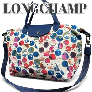 Longchamp Borsa Tote a Pois Nylon 2 Vie, Edizione Limitata, Rara - Foto 1 di 19