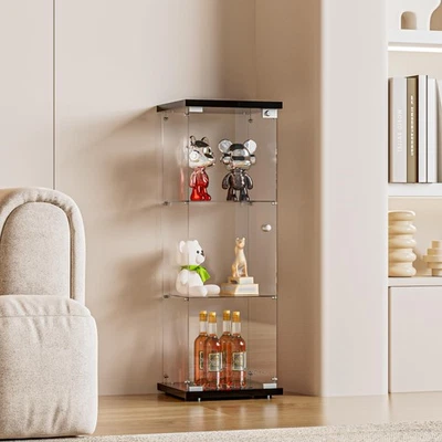 Vitrina de vidrio de 3 estantes con puerta, mejorada estilo de instalación rápida Curio C... Foto 1 de 4