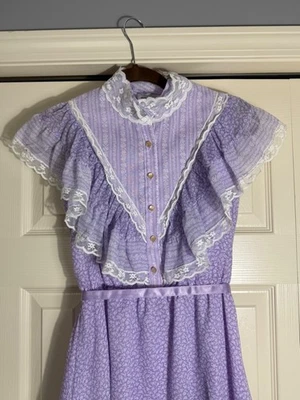 Винтажные женские размер маленький 70-х макси прерии шик крестьянин богемное хиппи платье  - Изображение 1 из 4