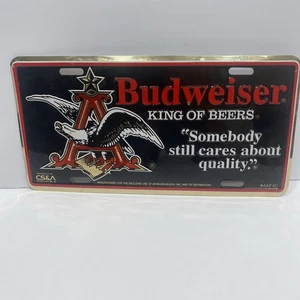 Vintage Budweiser King Of Beers Aluminium Nummernschild - Bild 1 von 4