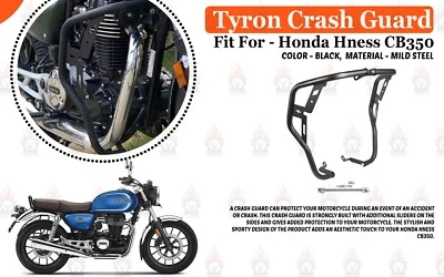 Adatto per Honda Hness "CB350 Tyron Crash Guard acciaio dolce nero" - Immagine 1 di 4