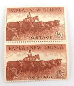 .1950s PNG Papua New Guinea Pair 1/7d Mint MNH. - Picture 1 of 2
