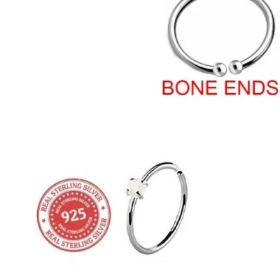 925纯银鼻环连续无缝环可弯曲16 18 20规 — 第 1/4 张图片