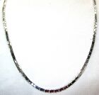 Vintage Monet Shiny Mirror Silver Tone Long Chain Link Necklace 28 Inches