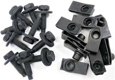 Ford Body Bolts & U-nut Clips- 5/16-18 x 1-3/16" Long- 1/2" Hex- 20pcs 10ea #374 - Image 1 of 4