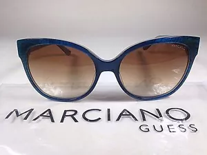 Guess By Marciano GM727 92F Cat Eye Sunglasses Blue Snake Brown Gradient Lens - Picture 1 of 12