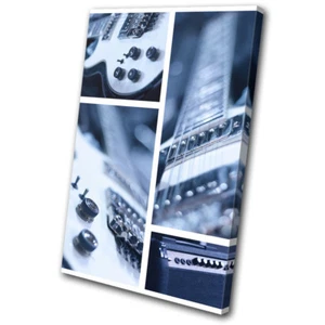 Guitar Collage Montage Instruments Musical SINGLE CANVAS WALL ART Picture Print - Picture 1 of 1