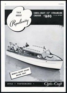 Chris Craft 1935 25' Streamline Cruiser barco foto anuncio impreso vintage - Imagen 1 de 7