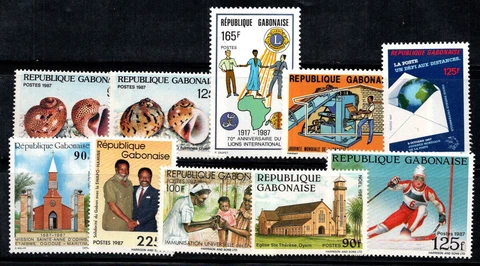 Gabon 1987 MNH 100% shells, culture, Lions, Olympics Cover