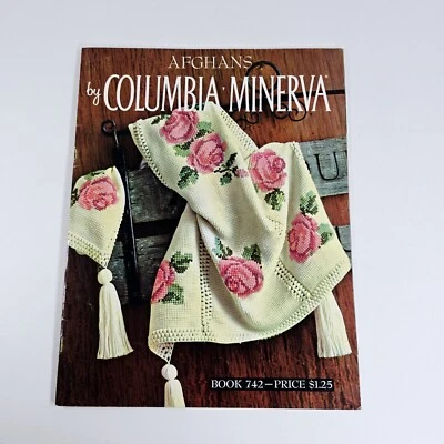 Afghans by Columbia Minerva Book 742 Knit Crochet Patterns Blankets Crafts - Image 1 of 4