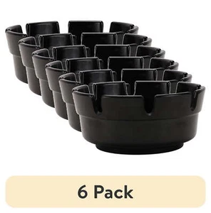 (6 pack) 4-inch Plastic Ashtray, Black,Portable,Everyday,New - Picture 1 of 7