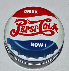 PEPSI-COLA SIX 3 1/2" COASTER SET IN PEPSI-COLA TIN, CORK BACK, UNUSED - Picture 1 of 4