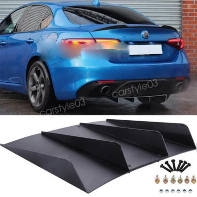 For Alfa Romeo Giulia Black Rear Diffuser Lower Splitter Bumper Chin Lip 4 Fins Foto 1 de 4