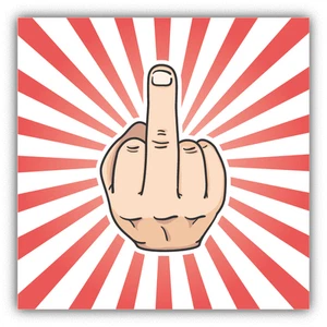 Mittelfinger Hand F... Sie Auto Autoaufkleber Aufkleber 5" x 5" - Bild 1 von 1