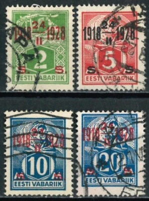 ESTONIA OLD STAMPS 1928 - Eesti Vabariik - Surcharged in Red or Black - USED - Image 1 of 2