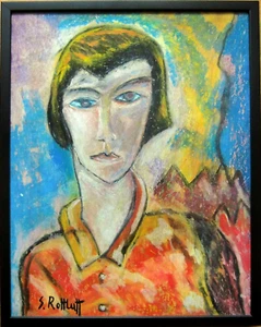 Portrait Mädchen Frau sig. S. ROTTLUFF Karl Schmidt Rottluff Kopie? - Bild 1 von 13