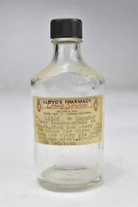 Vintage 1955 LLOYDS PHARMACY MEDICINE BOTTLE CORNING CA EMPTY #07517 - Picture 1 of 3