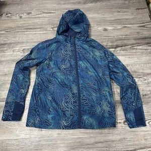 All In Motion Blue Swirl  Hooded Windbreaker, Gray Youth Large 10 - 12 - Picture 1 of 9
