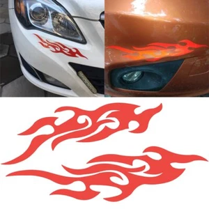 Paar Auto Rot Feuer Flamme Vinyl Dekor Aufkleber für Körper Tür Stoßstange Haube - Bild 1 von 7