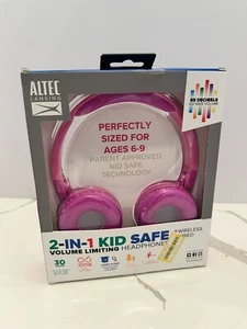 Altec Lansing Kid Safe 2-in-1 Bluetooth Wireless Headphones - Princess Pink - Picture 1 of 3