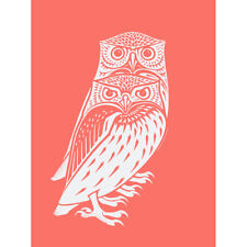 Living Coral Owls Julie De Graag Art Print Canvas Premium Wall Decor Poster