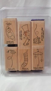 Stampin' Up! Event Full Wood Mounted Rubber Stamp Set Of 6 Life Events - Picture 1 of 6