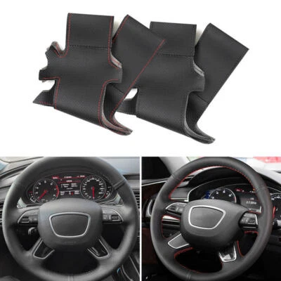 Steering Wheel Cover For Audi A6 (C7) 2014-2016 Q3 Q5 Q7 13-16 A4 (B8) 2014 2015 - Imagem 1 de 4