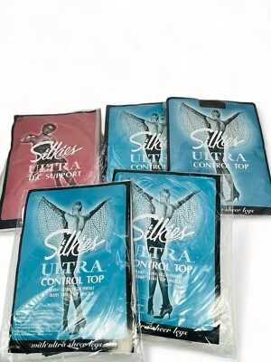 Lote De 5 Pantimedias De Colección Silkies Control Top Ultra TLC 3 Taupe 2 Off Black Talla M Foto 1 de 4