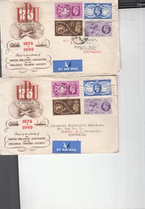 Great Britain FDC 1949 UPU Cat 60 gb pound each x 4. Minor faults. - Picture 1 of 2