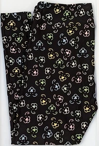 TC2 LuLaRoe Tall & Curvy2 Leggings Dog Faces Multi Color on Black NWT W55 - Picture 1 of 6