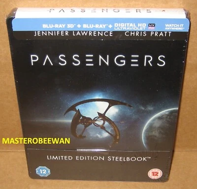 Passengers Steelbook 3D + Blu-Ray (Bonus 4k UHD Included) New UK Region Free Foto 1 de 2