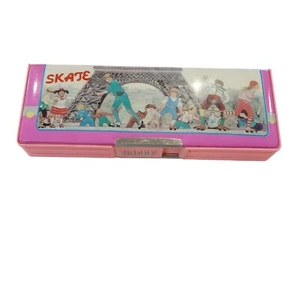 Vintage Flomo Skate Pencil Box Case 80's 90's Pink Roller Skate - Picture 1 of 10