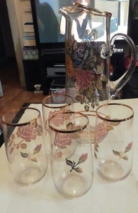 Set Caraffa e 4 Bicchieri Vintage In cristallo Bohemia-HAND MADE BOHEMIA CRISTAL - Foto 1 di 9