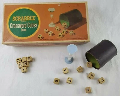 Vintage 1964 Scrabble Brand Crossword Cubes Game Selchow & Righter #93 Complete - Image 1 of 4