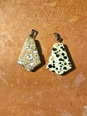 COLLAR COLGANTE PIEDRA Conjunto Roca Vintage Colores Tierra Naturales Hecho a Mano Lote De 2 Foto 1 de 4