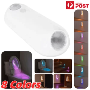 Toilet Bowl LED Night Light 8 Colors Motion Activated Seat Sensor Lamp Bathroom - Picture 1 of 16