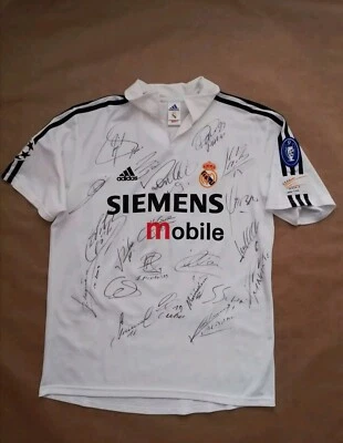 Real Madrid 2002 centenary shirt signed Ronaldo Zidane R Carlos Raul Casillas - Imagen 1 de 4