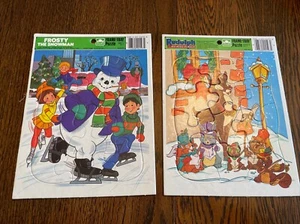 Vintage Frame-Tray Puzzle Golden Books Christmas Rudolph & Frosty 1985 1989 - Picture 1 of 8