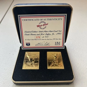 Highland Mint Frank Thomas & Ken Griffey Jr Gold Mini Card Set W/ Box And COA - Picture 1 of 5
